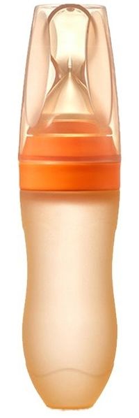 ABC Baby-Reisbrei-Löffel mit Saugnapf, weicher Silikonlöffel in Flaschenform zum Füttern von Babys, Babynahrungsergänzungsmittel-Reisbrei-Flasche