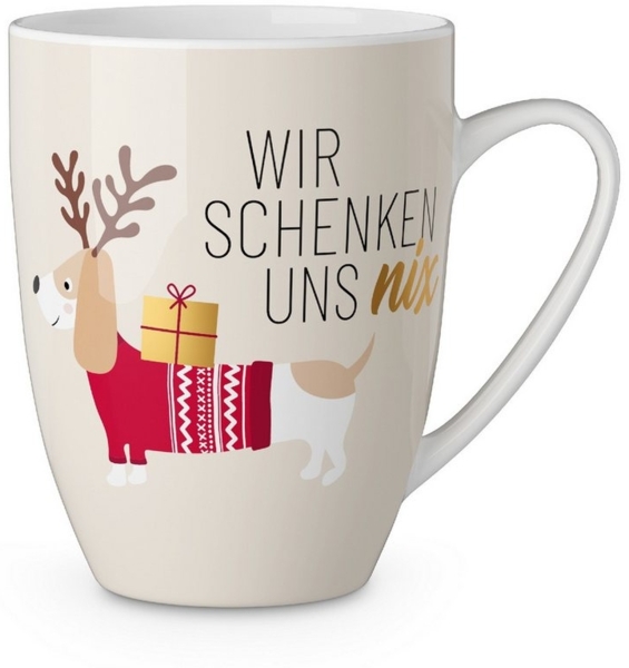 Weihnachtstasse Kaffee Tee Tasse Becher 0,25l Geschenk la vida Dackel 9501621