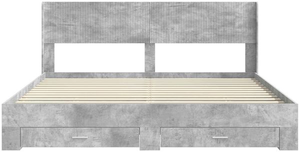 vidaXL Bettgestell mit Stauraum und Kopfteil Betongrau 180 x 200 cm 3414440 Bild 6