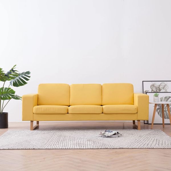 vidaXL 3-Sitzer-Sofa Stoff Gelb [281392]