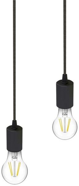 SSC-LUXon LED-Hängeleuchte PARU Hängeleuchte 2 flammig schwarz rund LED Glühbirnen E27 warmweiß, Warmweiß