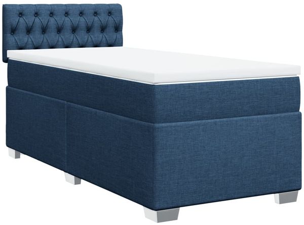 vidaXL Boxspringbett mit Matratze Blau 90x190 cm Stoff 3285756 Bild 2
