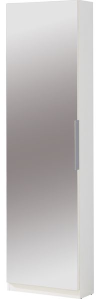 Schuhschrank >CALMA< Spiegeltür, Weiss - 50x179,7x20cm (BxHxT)