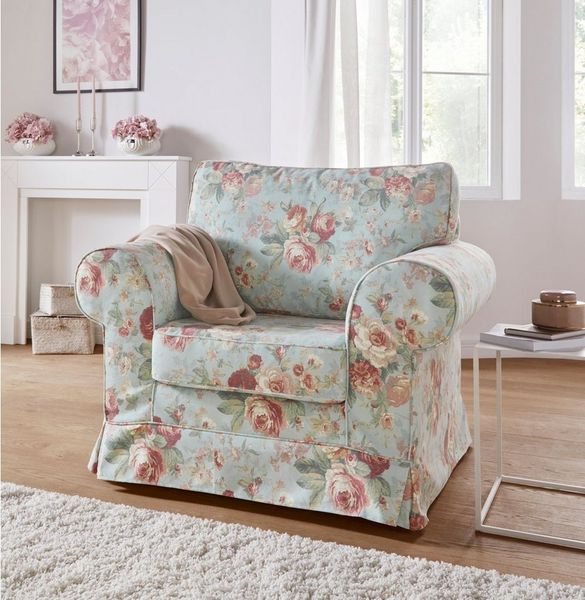 Home affaire Sessel Shadmoor, Hussenoptik, in uni oder mit Blumendruck, passend zur Shadmoor-Serie