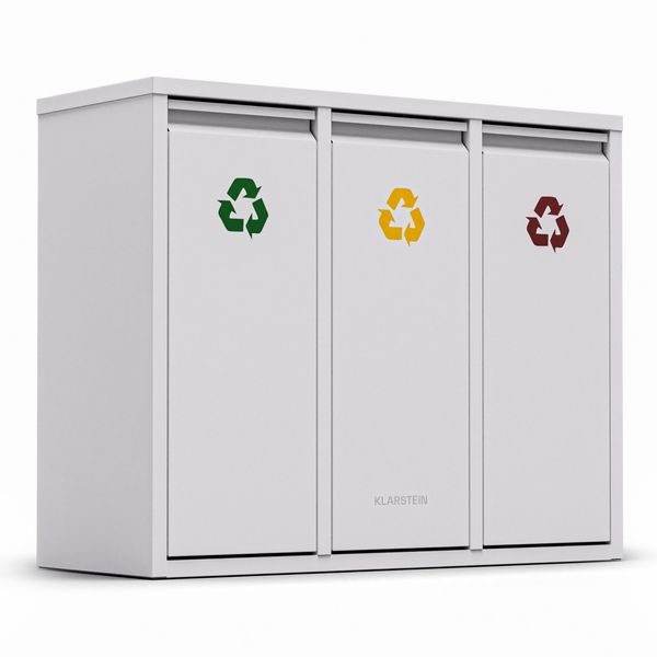 Klarstein Ordnungshüter 3-in-1 Mülleimer - 45L Küchenabfalleimer mit Farbcodierung, Edelstahlgehäuse, herausnehmbare Behälter, Mülltrennsystem Bild 8