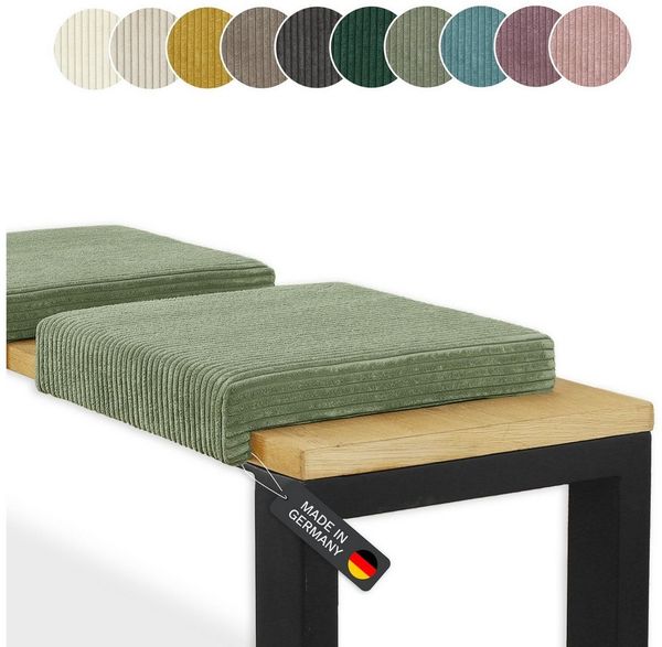 Lycce Bankauflage Bankauflage Klemmkissen 1 Leiste, Cordstoff extra Polsterung, (1 St), für Banktiefe ab 35 cm, verrutscht nicht, versch. Farben