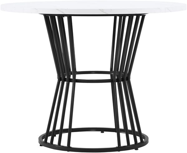 MODFU Esstisch im Marmoroptik mit Metallrahmen (Schreibtisch, Arbeitstisch, 1-St, mit stabilen Stahlrahmen), Geeignet für Küche, Esszimmer, Wohnzimmer Bild 6