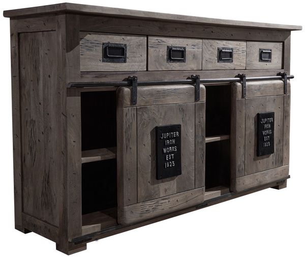 Sideboard Mango 150x45x90 grau lackiert RAILWAY #220