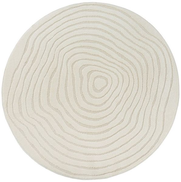 merinos Teppich Elio, rund, Höhe: 16 mm, moderner Kurzflor Teppich mit Hoch-Tief-Effekt, 3D Effekt