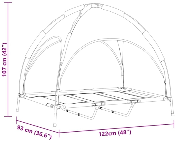 vidaXL Hundebett Braun xl Stahl 42008172 Bild 9