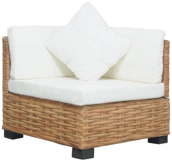 vidaXL Ecksofa mit Kissen Natürliches Rattan 286279