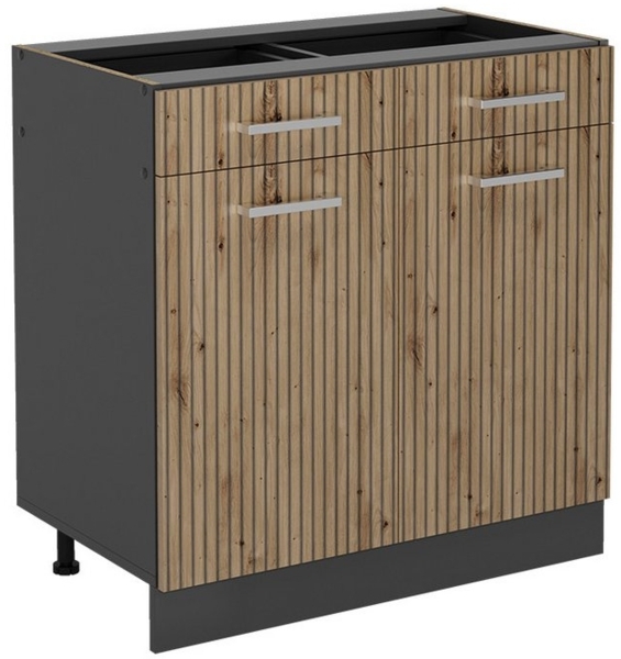 Küchenunterschrank R-Line Artisan-Eiche 80 cm ohne Arbeitsplatte Vicco