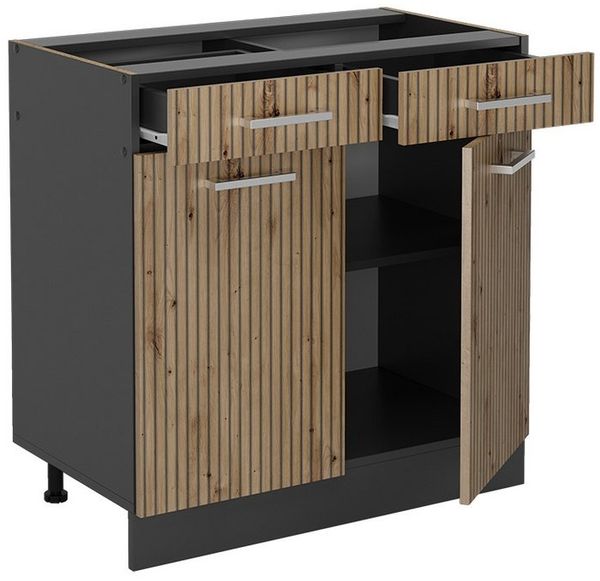 Küchenunterschrank R-Line Artisan-Eiche 80 cm ohne Arbeitsplatte Vicco Bild 3