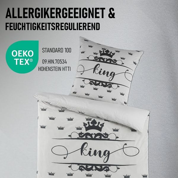 Kuscheli Partnerbettwäsche 2x 135x200 + 2x 80x80 cm atmungsaktiver Bettbezug, Partner Bettwäsche, Mikrofaser, 4 teilig, Für Allergiker geeignet, pflegeleicht, angenehm weicher Stoff