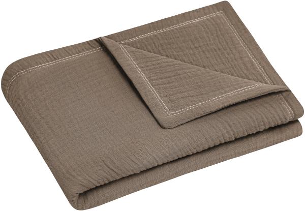 Julius Zöllner Kuscheldecke Gr. 70/100 | Made in Germany | 100% Baumwollenmusselin| Oeko-TEX® Standard 100 | Nougat