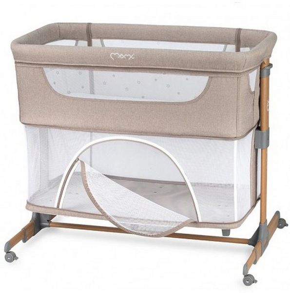MoMi SMARTBED 4-in-1 Kinderbeistellbetten bis 15 kg, Beistellbett für Babys mit Matratze, Höhenverstellbar