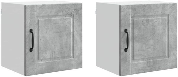 vidaXL Küchenschrank 2 pcs Beton Grau 40 x 31 x 40 cm Holzwerkstoff 885232