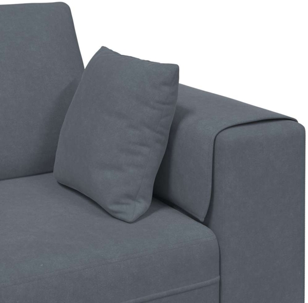 vidaXL Samt Sofa mit Kissen Dunkelgrau 208 cm Samt 3335154 Bild 6