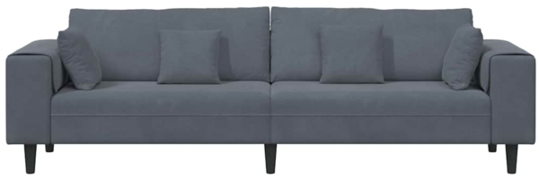 vidaXL Samt Sofa mit Kissen Dunkelgrau 208 cm Samt 3335154 Bild 3
