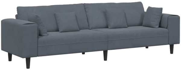 vidaXL Samt Sofa mit Kissen Dunkelgrau 208 cm Samt 3335154 Bild 1