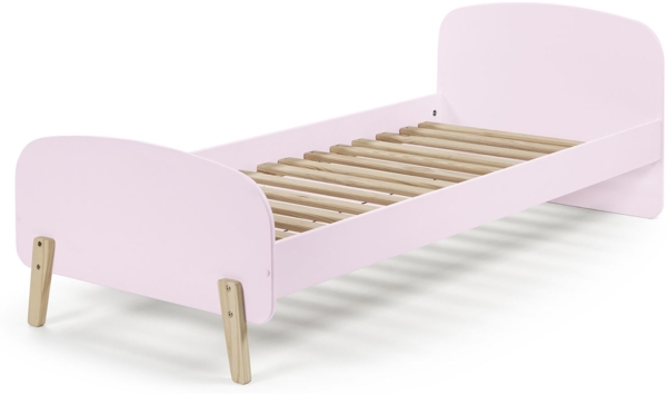 Einzelbett Karilynn 206x95x73 Kinderbett MDF+Massivholz rosa