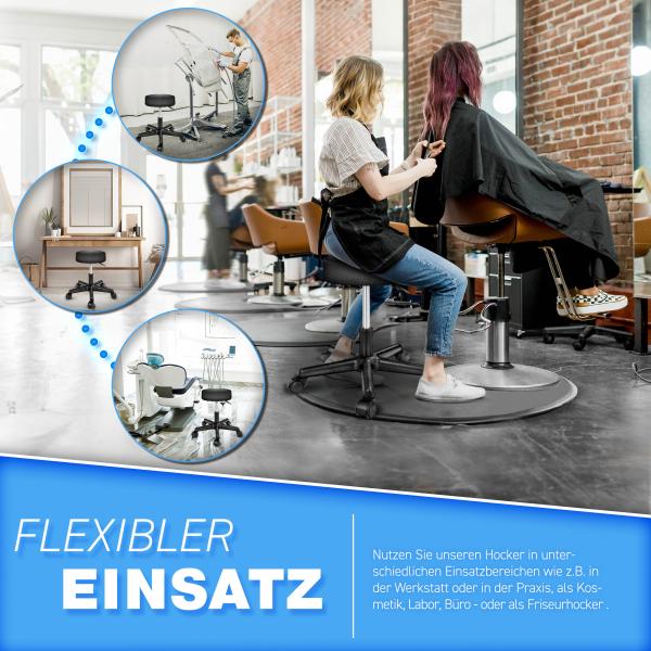 TRESKO Rollhocker höhenverstellbar Grün | Drehhocker 10 cm Dicke Polsterung | Arbeitshocker 360° drehbar | Hocker Bild 5