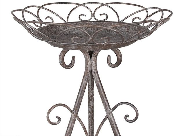Clayre & Eef Blumenständer Pflanztisch / Pflanzenständer Ø 27x40 cm – Braun & Grau – Eisen