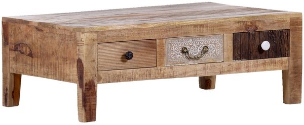 Landscape 'PUNO' Couchtisch, Massivholz Mango Akazie, 100 x 38 x 70 cm, mit 3 Schubladen