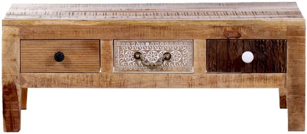 Landscape 'PUNO' Couchtisch, Massivholz Mango Akazie, 100 x 38 x 70 cm, mit 3 Schubladen