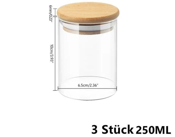 Simloveve Vorratsglas Stapelbares und Luftdichtes Vorratsglas 3er Set, (3-tlg), Vorratsdosen, Kaffeedose, Keksdose mit Deckel