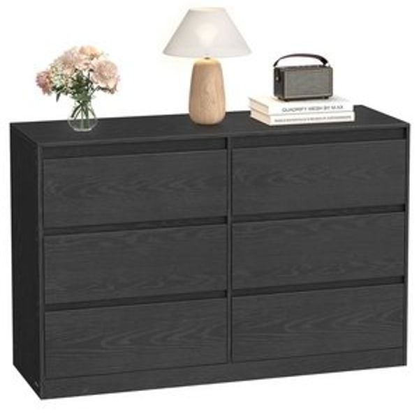 VASAGLE Kailyn Kollektion - Kommode mit 6 Schubladen, Aufbewahrungsschrank, Wäschekommode, für Schlafzimmer, 40 x 119,4 x 75 cm, modern, ebenholzschwarz Bild 6