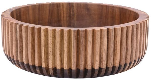 Zoha Servierschale Stripe Schüssel - Handgefertigte Akazienholz Schale für Dips, Snacks, (1-tlg), Handgefertigtes Akazienholz