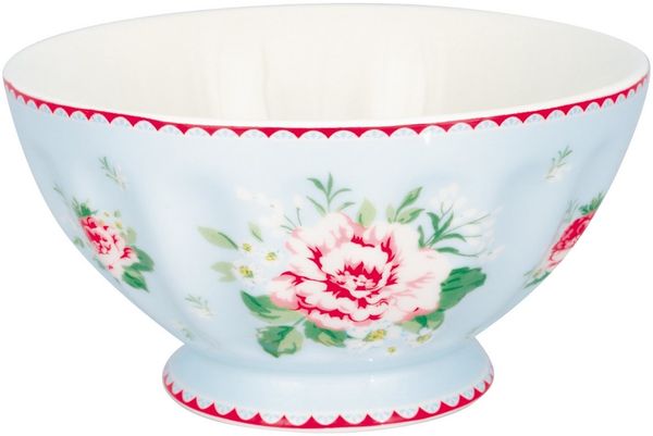 Greengate Müslischale Alivia French Bowl xlarge pale blue 13,5cm, Steingut, (Müslischalen)