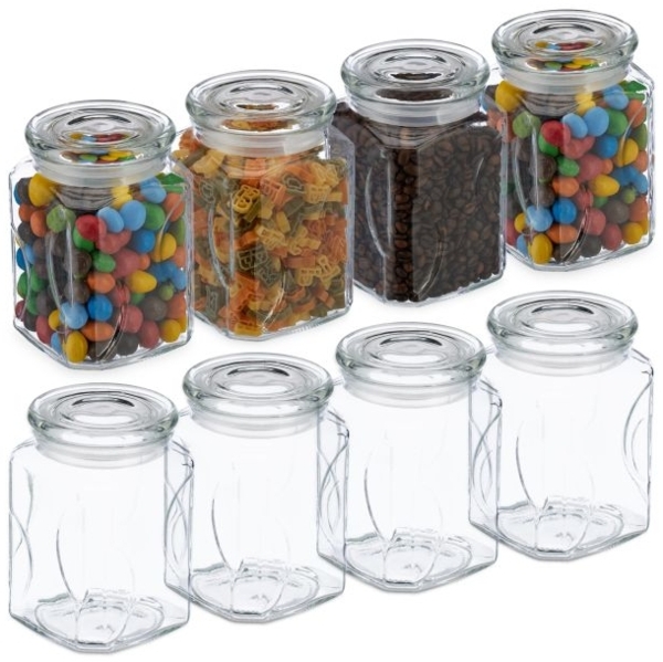 8er Set Vorratsgläser mit Deckel 750 ml