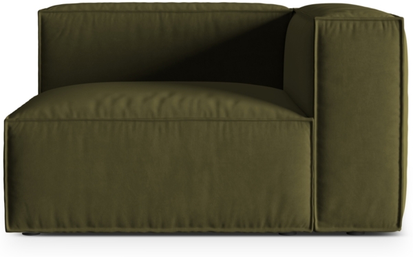 Micadoni Eckmodul Groß Nuria 1-Sitzer Rechts Samt Moßgrün Melange
