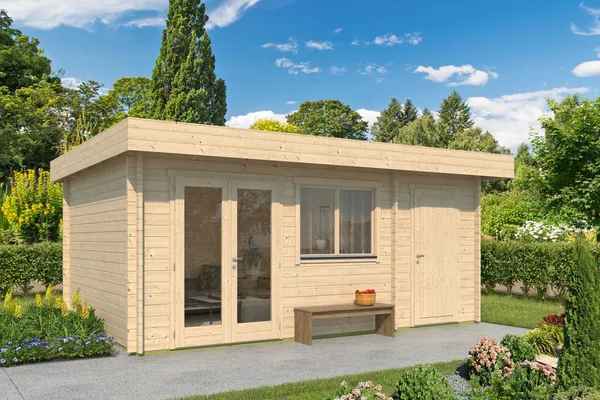 Fjordholz Gartenhaus Modell Kurt 44 C Lichtgrau