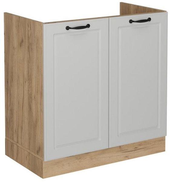 Spülenunterschrank R-Line Weiß Landhaus 80 cm ohne Arbeitsplatte Vicco Bild 4