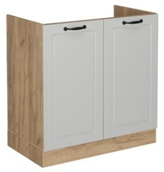 Spülenunterschrank R-Line Weiß Landhaus 80 cm ohne Arbeitsplatte Vicco Bild 6