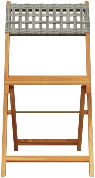 vidaXL Gartenstühle 4 Stk. Klappbar Grau Poly Rattan & Massivholz 3214595 Bild 3