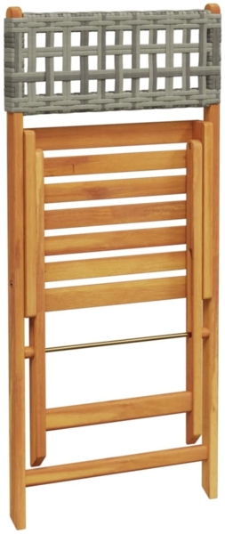 vidaXL Gartenstühle 4 Stk. Klappbar Grau Poly Rattan & Massivholz 3214595 Bild 6