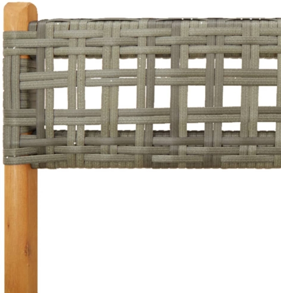 vidaXL Gartenstühle 4 Stk. Klappbar Grau Poly Rattan & Massivholz 3214595 Bild 8