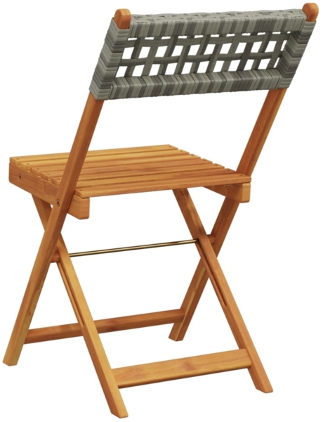 vidaXL Gartenstühle 4 Stk. Klappbar Grau Poly Rattan & Massivholz 3214595 Bild 5