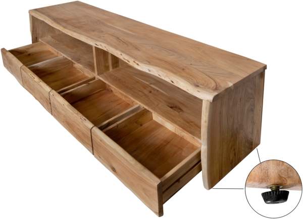 Lowboard TV-Board 190 x 45 x 50 cm Akazienholz massiv naturfarben DAHLIA 86441654 Bild 6