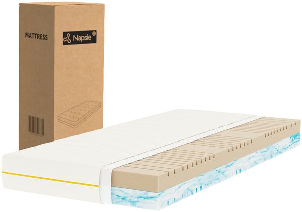 NAPSIE Matratze 90x200 Mittelfest 18cm - Ergonomische 7-Zonen Hochwertige Kaltschaummatratze mit waschbarem Bezug, Atmungsaktiv Schaumstoffmatratze Rollmatratze, Oeko-TEX 100