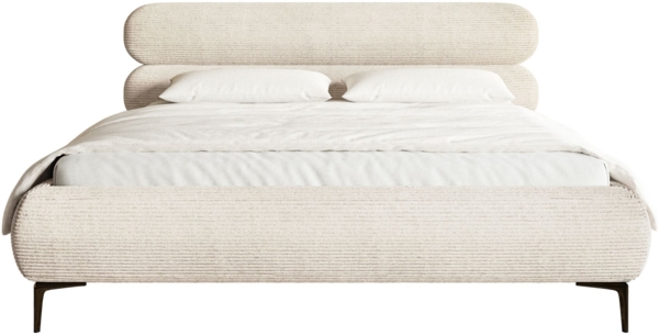 Selsey 'Roule Cord' Polsterbett 180x200 mit Cordstoff und schwarzen Füßen, Hellbeige Bild 6