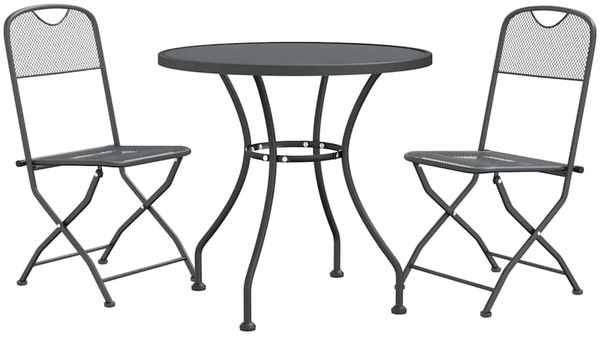 vidaXL 3-tlg. Garten-Essgruppe Streckmetall Anthrazit 3084711 Bild 3