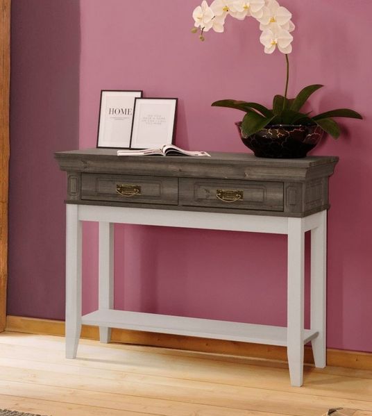 OTTO home Nachttisch Vinales, Konsolentisch, Beistelltisch ideal für Boxspringbetten, Aus massiver Kiefer, mit Fräsungen