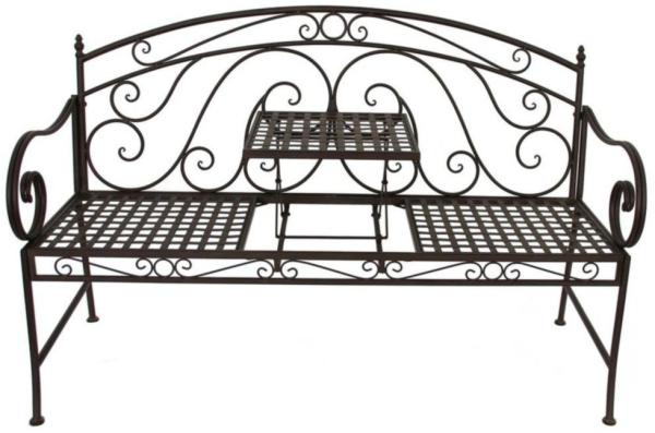 Garden Pleasure Bank SAKET mit hochklappbarem Tisch Metall, schwarz