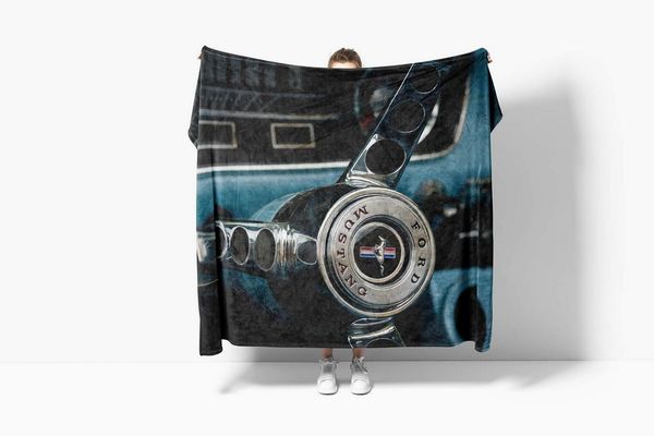 Handtücher Handtuch Strandhandtuch Saunatuch Kuscheldecke mit Fotomotiv Ford Mustang 66er, Baumwolle-Polyester-Mix (1-St), Handtuch