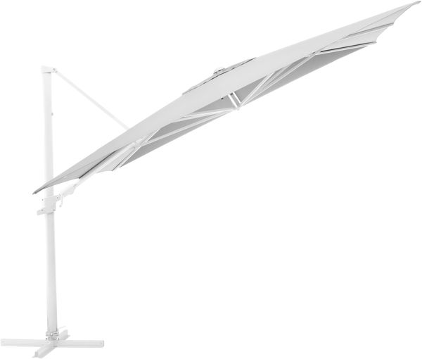 KETTLER EASY FLEX Ampelschirm weiß matt/hellgrau Aluminium/Polyester mit PU Beschichtung 300 x 300 x 260